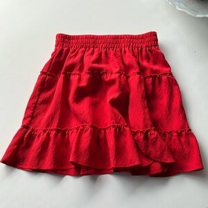 NWT Amber Red Ruffle Skirt